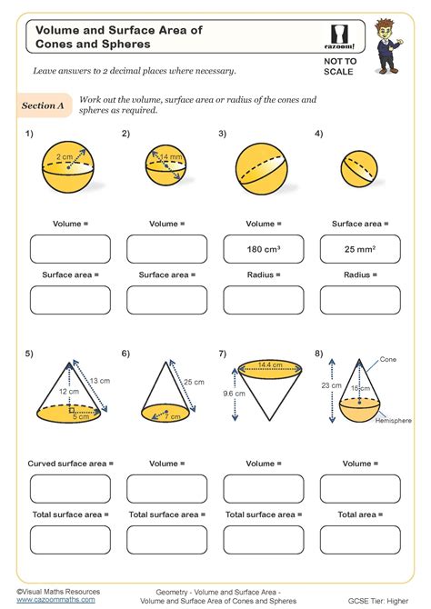 Surface Area Of Spheres Worksheets