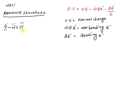 SOLVED: Draw three resonance structures for nitrosyl chloride (NOCl ...