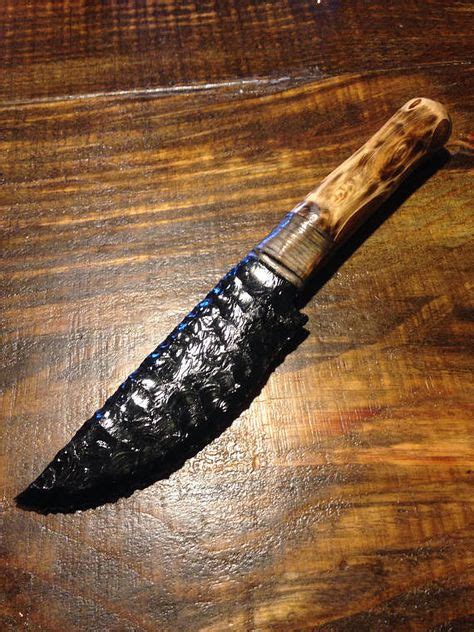 Black obsidian blade with a cedar handle. 10 inches. | Obsidian knife, Black obsidian, Obsidian ...