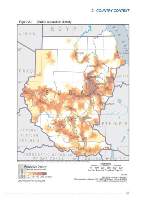 Sudan population density - Sudan | ReliefWeb