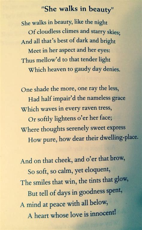 One of my favorite poems by Lord Byron. | Favorite quotes, Poems, She ...