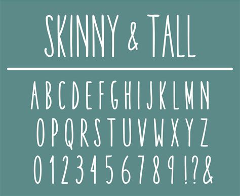 Tall Font Skinny Font Thin Font Tall Skinny Font Tall Letters - Etsy