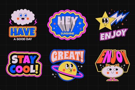 Free Vector | Flat design retro sticker collection