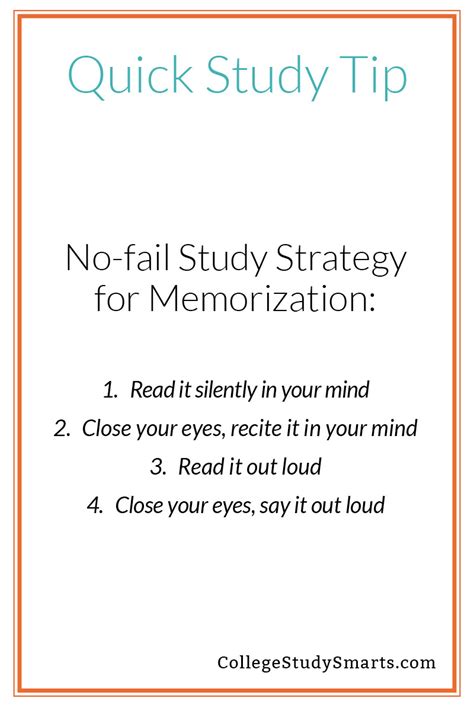 Memorization Tips for College Exams- College Study Smarts