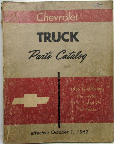 1955-1963 Chevrolet Truck 1 1/2 2 and 2 1/2 Ton Trucks Parts Book Catalog