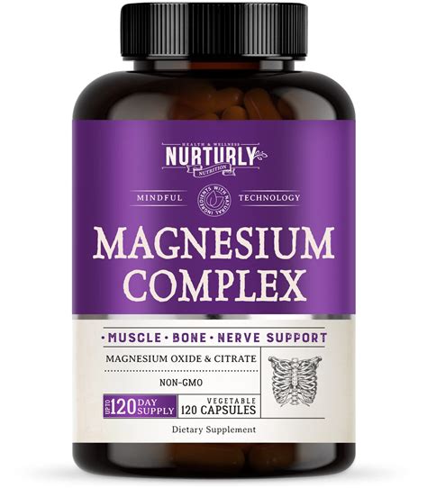 Magnesium Complex 500 MG High Absorption Maximum Strength - Magnesium Citrate Capsules - Support ...