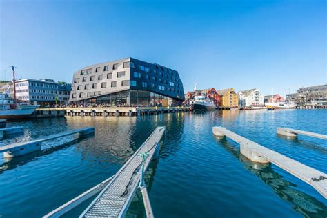 View of Jetty and Boats in Port of Tromso, Norway Editorial Photography - Image of port ...