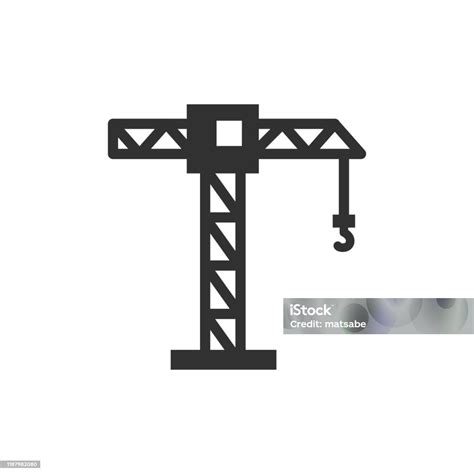 Construction Crane Stock Illustration - Download Image Now - Architecture, Black And White ...