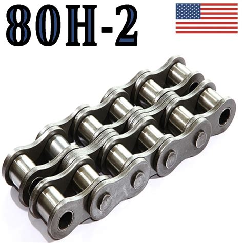 80H-2 HEAVY DOUBLE STRAND ROLLER CHAIN - 10FT WITH CONNECTING MASTER L ...