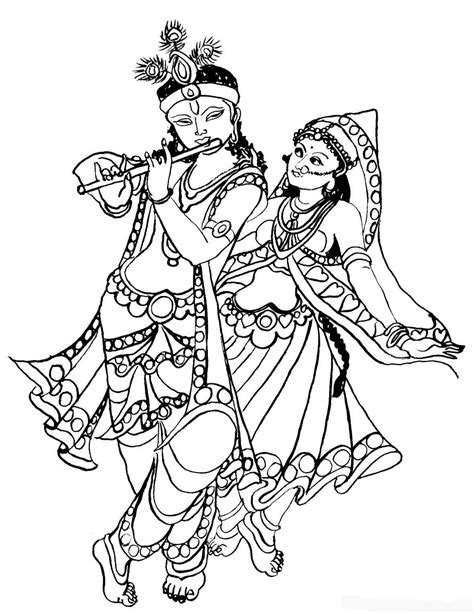 Easy Simple Radha Krishna Drawing