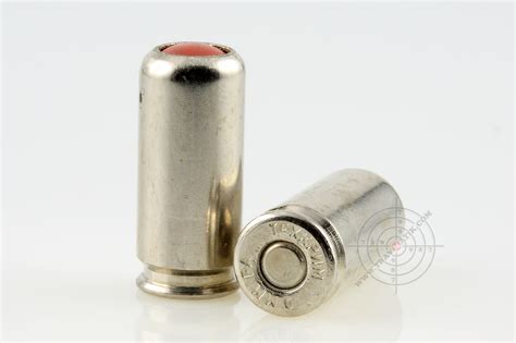 Russian less-lethal ammunition "TEHKRIM 9 mm P.A." with rubber bullets.