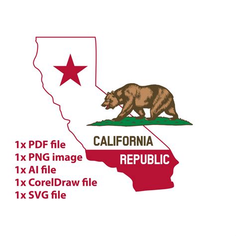 California state map with flag. PNG Clipart State of | Etsy