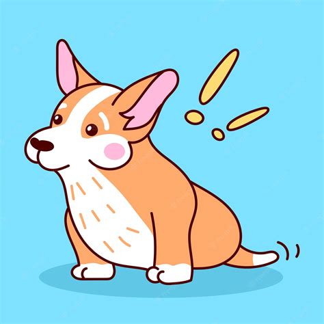 Premium Vector | Cute corgi puppy sitting. vector cartoon illustration