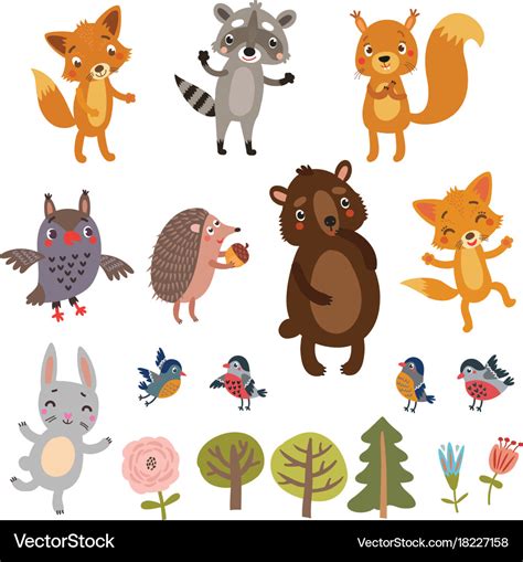 Forest animals Royalty Free Vector Image - VectorStock