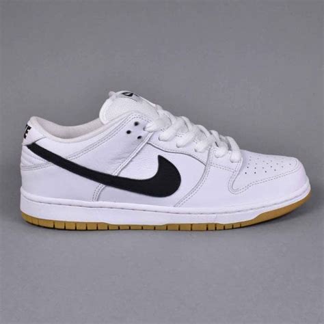 Nike SB Dunk Low Pro ISO Skate Shoes - White/Black-White-Gum Light Brown - SKATE SHOES from ...