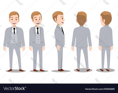 Cartoon character with business man in suit Vector Image