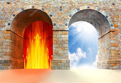 Two gates to heaven and hell. Choice concept. Stock Photo by ©vladvitek 33446339