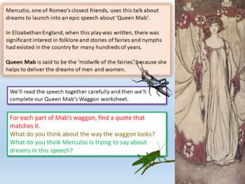 Romeo and Juliet Queen Mab Speech by EnglishGCSEcouk | TPT