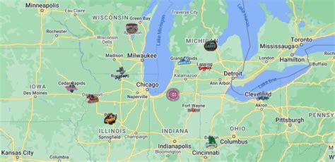 Midwest League Teams Map with logos | Midwest League Teams Location ...