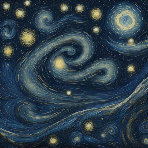 Premium AI Image | Starry Night Pattern Inspired by Van Gogh