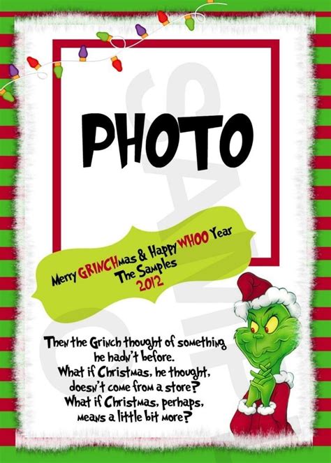 The Grinch Christmas Photo Greeting Card | Grinch christmas, Kids christmas party, Christmas ...