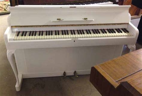 Kemble Minx Small White satin Upright Piano