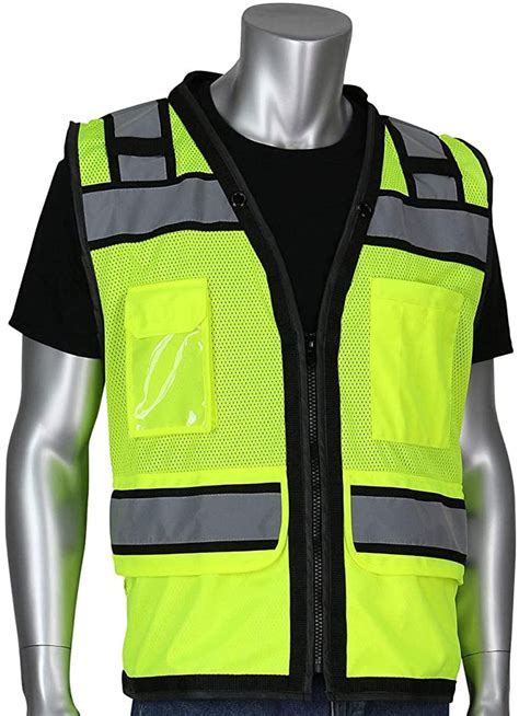 Vero1992 - Vero1992 (H) Safety Vest Black For Mens Class 1 Black Series Utility Pockets Safety ...