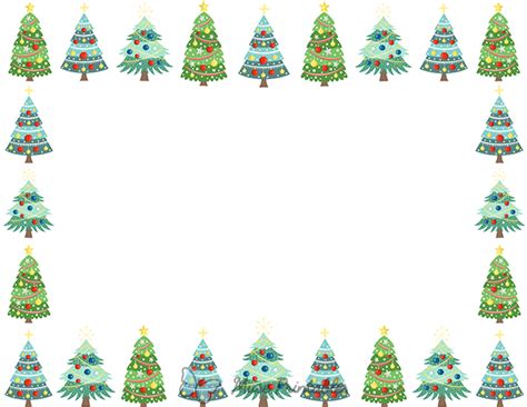 Printable Landscape Christmas Tree Page Border