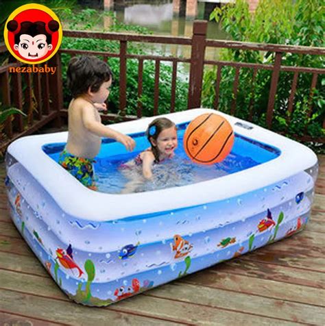 120X85CM Large Baby Swimming Pool Plastic Swimming Pools Square Inflatable Swimming Pool For ...