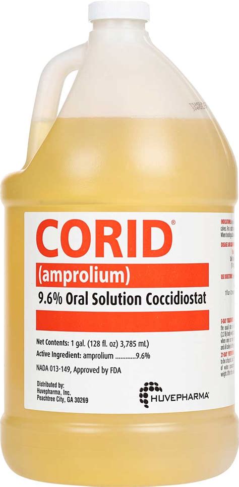 Corid 9.6% Oral Solution Coccidiostat for Calves Huvepharma - Coccidiosis | Oral Medications | Farm