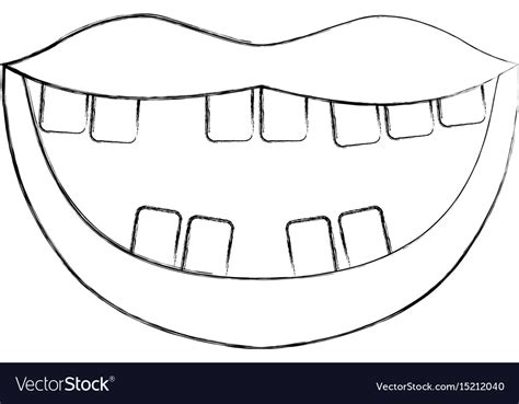 Mouth with bad teeth Royalty Free Vector Image