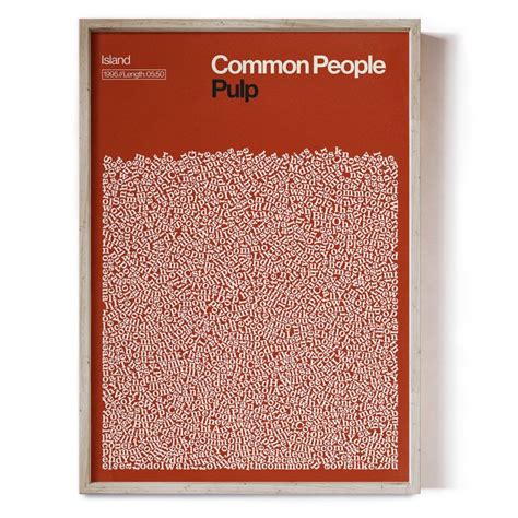 Common People - Song Lyric Print | Reign & Hail | Wolf & Badger