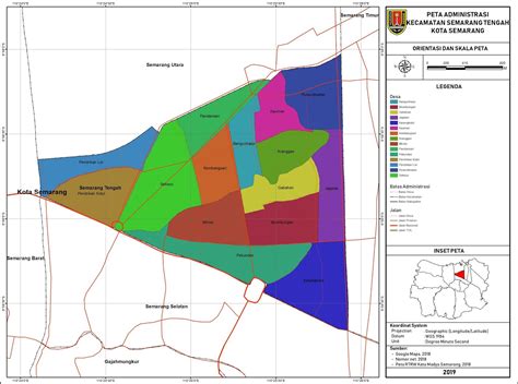 Peta Administrasi Kecamatan Semarang Tengah, Kota Semarang ~ NeededThing