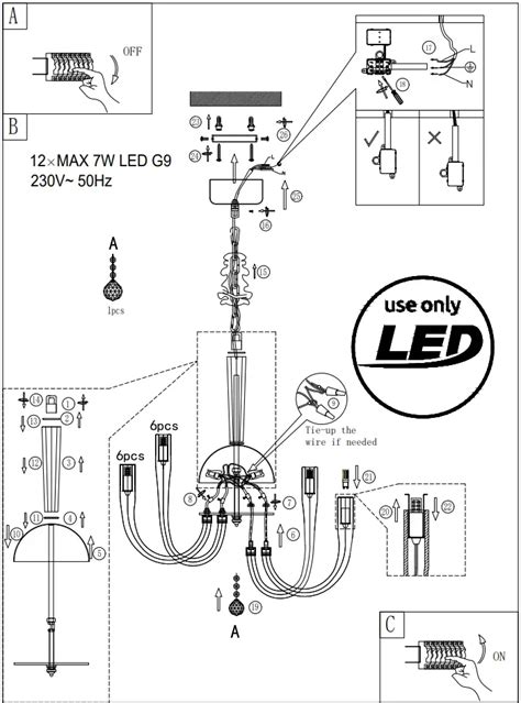GLOBO LIGHTING 64207-12 Akko Pendant Light Installation Guide