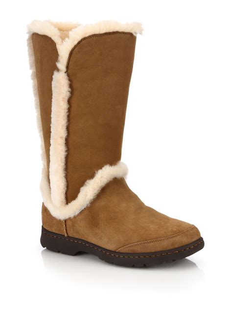 Lyst - Ugg Katia Suede, Shearling & Faux Fur Boots in Brown