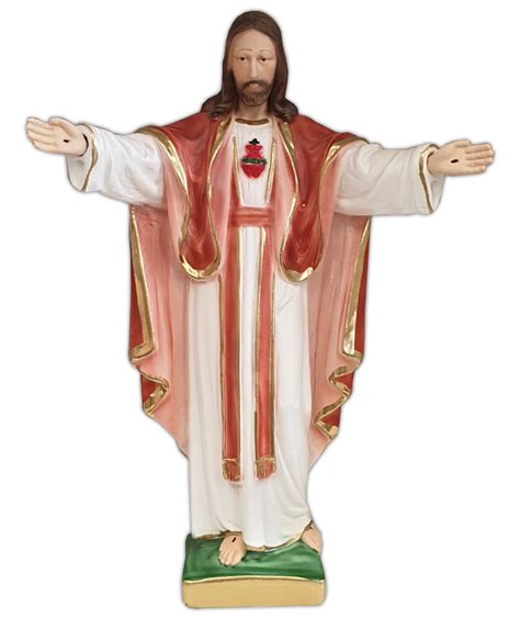 Statue: Plaster Sacred Heart of Jesus Open Arms - Statues 30cm ...