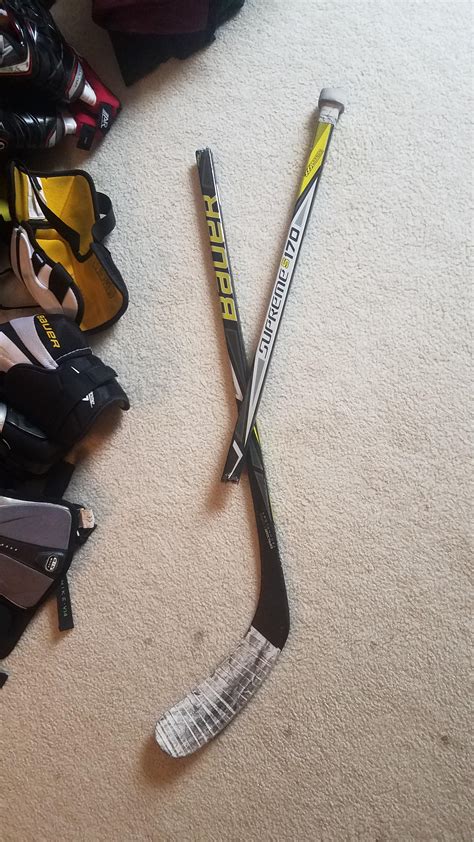 My 1st broken stick. Started playing open hockey in August and got this ...