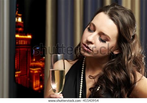 Beautiful Lady Champagne Night Life Style Stock Photo 41143954 ...