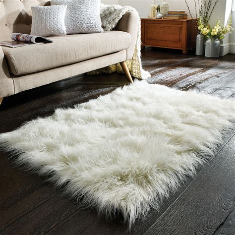 Flair Faux Mongolian Sheepskin Rug in Natural – Next Day Delivery Flair ...