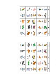 Animals bingo cards - ESL worksheet by MimaMaxima