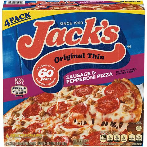 Jack’s Original Crust Thin Sausage and Pepperoni Frozen Pizza (3 Pack ...