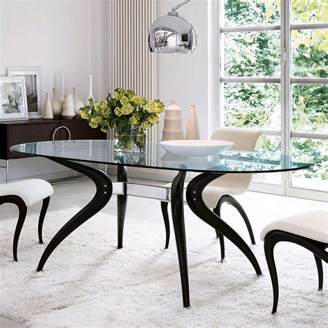 Porada Retro Oval | Glass Dining Table | Contemporary Dining Room Furniture - Ultra Modern