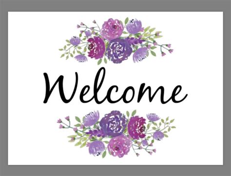 PRINTABLE 5X7 WATERCOLOR WELCOME Sign - Etsy