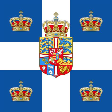 Flag of the King of Greece (1935–1973) : r/vexillology