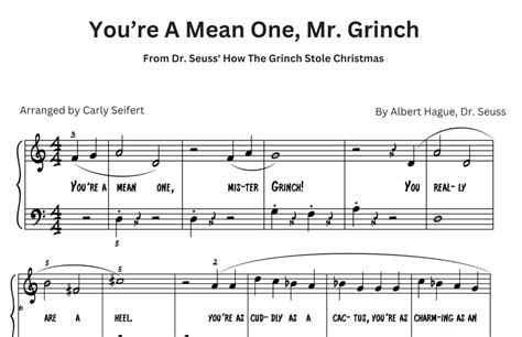 You're A Mean One, Mr. Grinch (arr. Carly Seifert) by Albert Hague ...