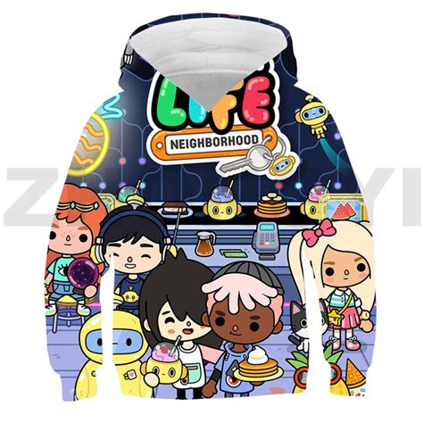 Toca Life World Hoodie Hot 3D Toca Boca Virtual Toy Creator Same Boys Sweatshirts Autumn Casual ...