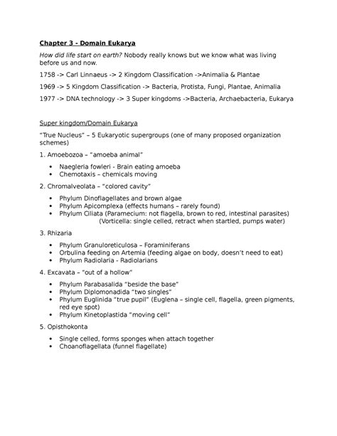 Chapter 3 - Domain Eukarya - Chapter 3 - Domain Eukarya How did life ...