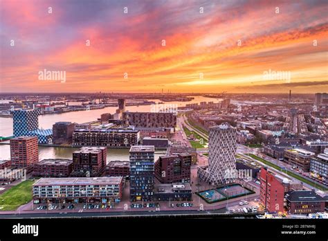 Rotterdam, Netherlands, city skyline at twilight Stock Photo - Alamy