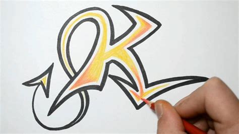 How to Draw Graffiti Letters - K - YouTube