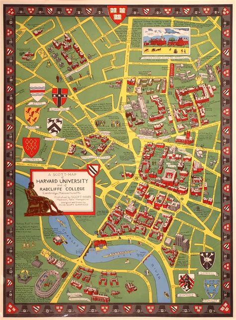 Pictorial map of Harvard University - Rare & Antique Maps